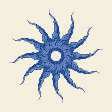 Vector background blue long curls hair or rope Stock Illustration