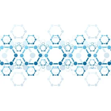 Vector background of blue molecule structure. Medical design Stock Illustration