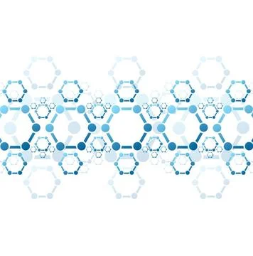 Vector background of blue molecule structure. Medical design Abstract back... Stock Photos
