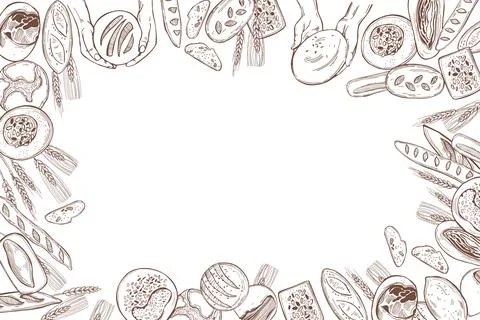 Vector background with bread 스톡 일러스트