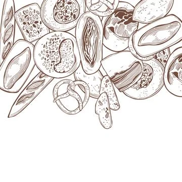 Vector background with bread Stock Illustration