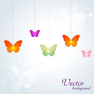 Vector background with butterflies Stock Illustration