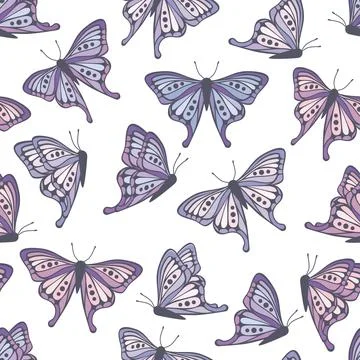 Vector background with butterflies Stock Illustration