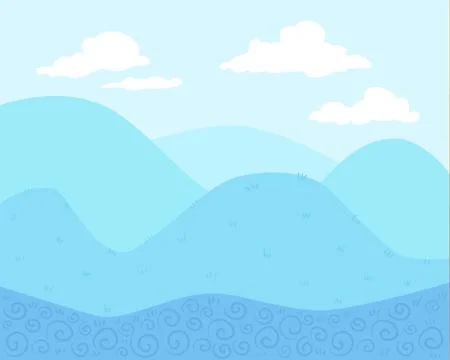 Vector Background  Cantoon  Blue Hills - for animation Stock Illustration