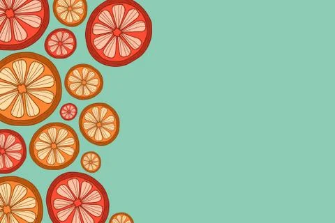 Vector background with citruses. Vector illustration with fruits. Stock Illustration