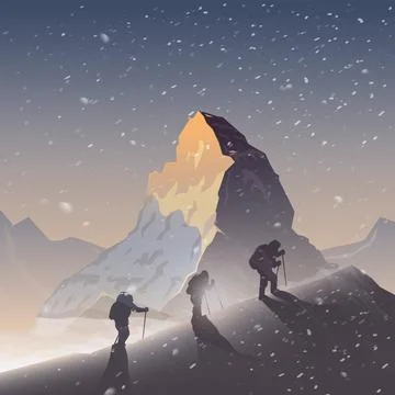Vector background. Climbing, Trekking, Hiking. Stock Illustration
