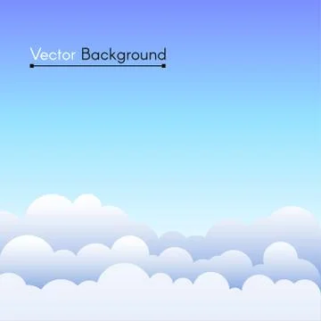 Vector background with clouds and blue sky Stock Illustration