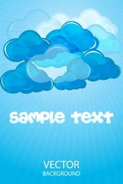 Vector background with clouds Stock Illustration