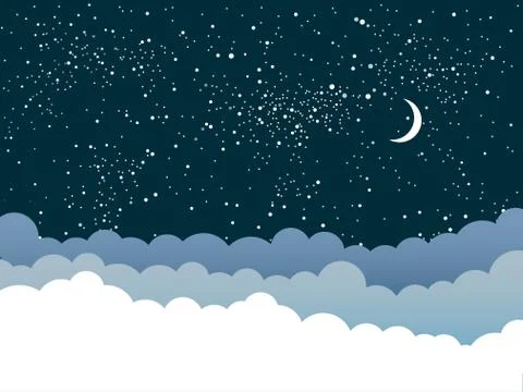 Vector background. Clouds. Starry Sky. Eps 10. Illustrazione stock