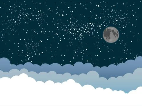 Vector background. Clouds. Starry Sky. Eps 10. Illustrazione stock