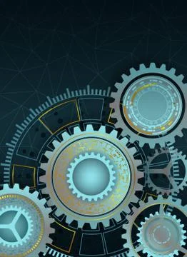 Vector background with cogs and gears. Illustrazione stock
