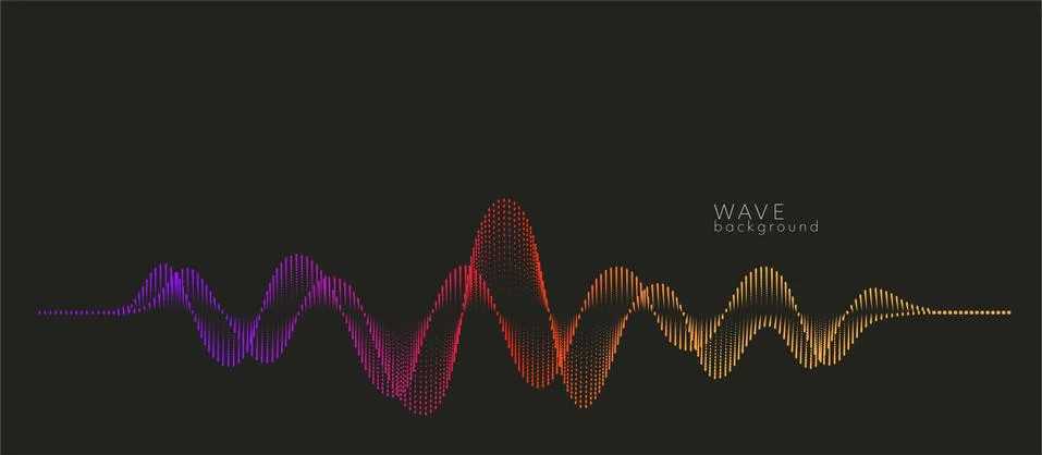 Vector background with color abstract wave dots Stock Illustration