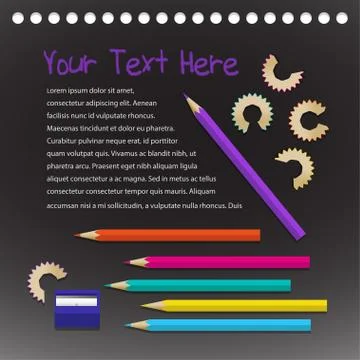 Vector background with color pencils Stock Illustration