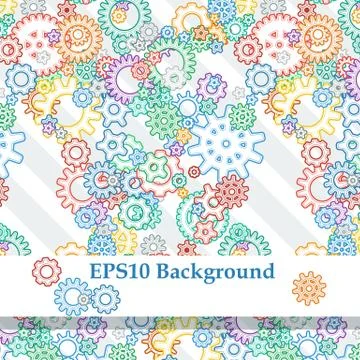 Vector Background With Colored Gears Stock Illustration