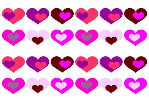 Vector background with colored hearts. Stock Illustration