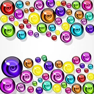 Vector background of colorful decorative candy elements. 스톡 일러스트