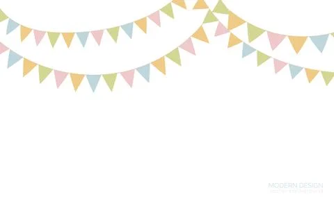Vector background with colorful flags for holiday banner, birthday invitations Stock Illustration