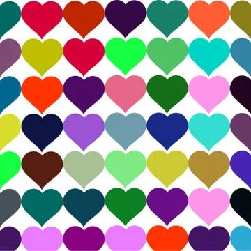 Vector background colorful hearts Stock Illustration