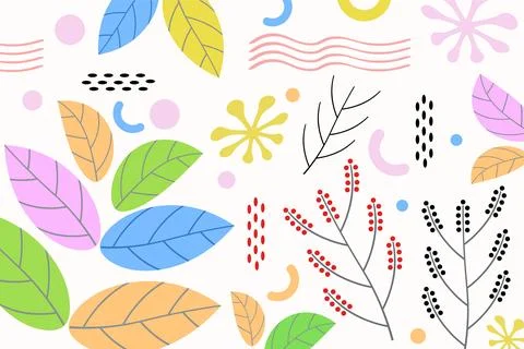 Vector background of colorful leaves Stock Illustration