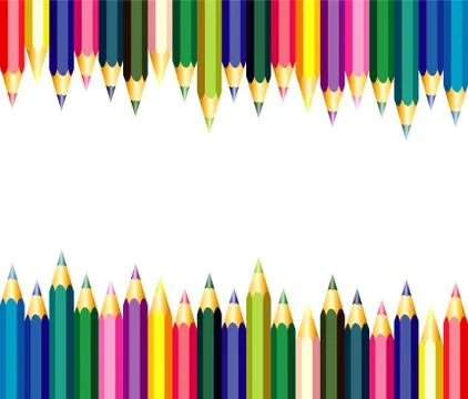 Vector background of colorful pencils Stock Illustration
