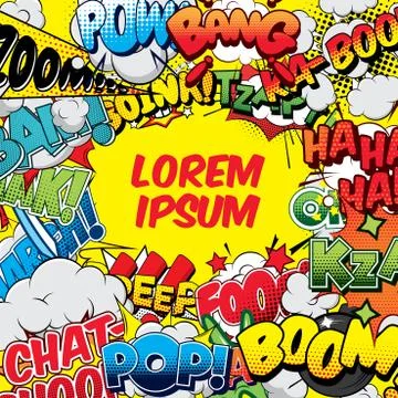 Vector background with comic elements Stock Illustration