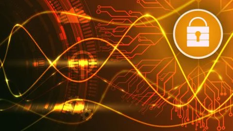 Vector background of computer security and information protection on the Stockillustratie