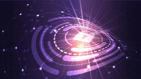 Vector background of computer security and information protection on the Illustrazione stock