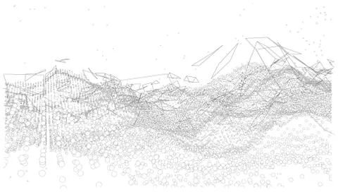 Vector background consisting of dots and lines 库存插图