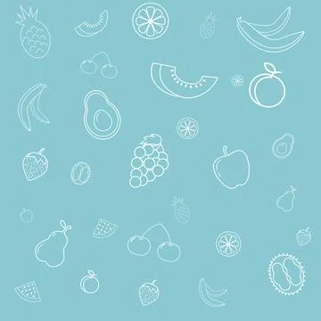 Vector background consisting of filled juicy fruits. Stock Illustration