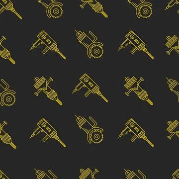 Vector background for construction tools Seamless vector pattern with yell... Stock Photos