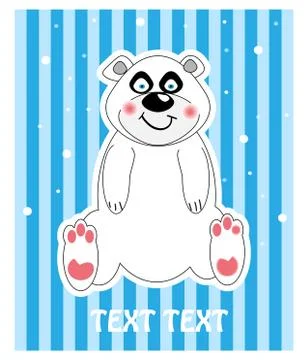 Vector background of a cute polar bear Stock Illustration