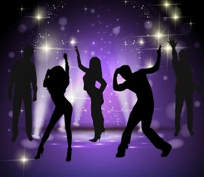 Vector background with dancing people Illustrazione stock