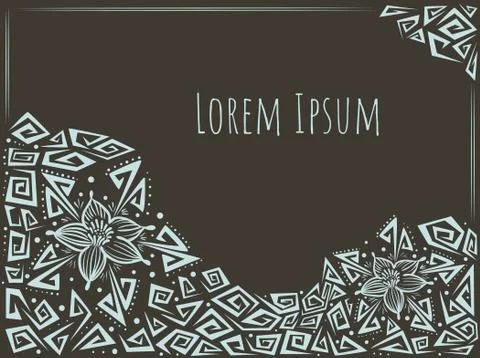 Vector background  decor narcissus and angular curls Stock Illustration