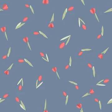 Vector background with decorative tulip flowers. Seamless pattern for invitation Stock Illustration