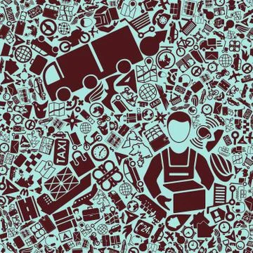 Vector background of the delivery icons Illustrazione stock