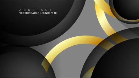 Vector background design that overlaps with gold ring color gradients on blac 库存插图