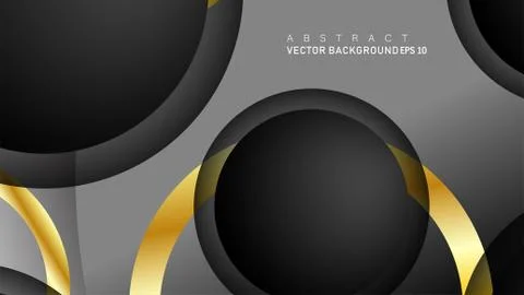 Vector background design that overlaps with gold ring color gradients on blac Stock Illustration