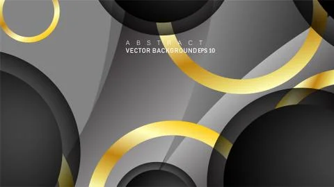 Vector background design that overlaps with gold ring color gradients on blac Stock Illustration