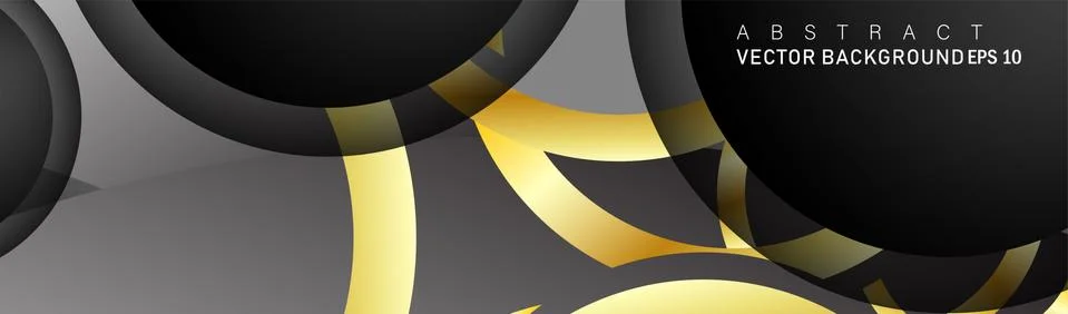 Vector background design that overlaps with gold ring color gradients on blac Stock Illustration
