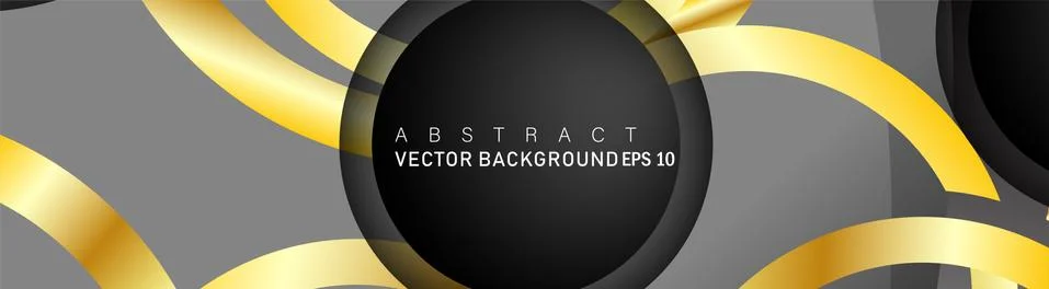 Vector background design that overlaps with gold ring color gradients on blac Stock Illustration