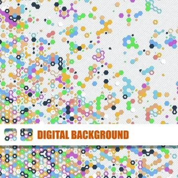 Vector background of different color hexagons Stock Illustration