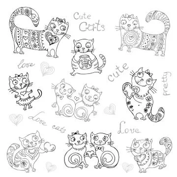 Vector background with different cute animals,objects Stock Illustration