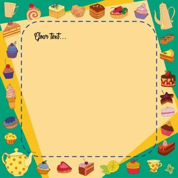 Vector background of different sweets Stock Illustration