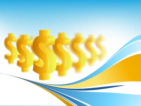 Vector background with  dollars Stock Illustration