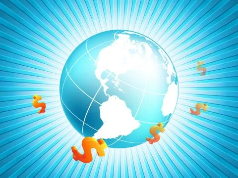 Vector background with  dollars Stock Illustration