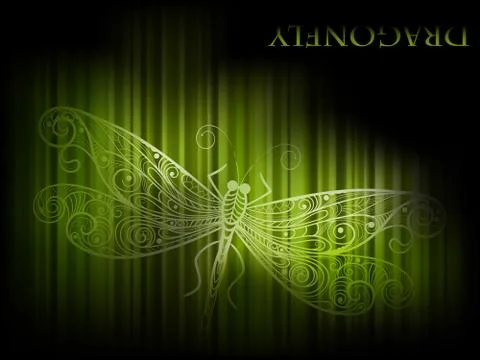 Vector background with dragonfly and stripes Illustrazione stock