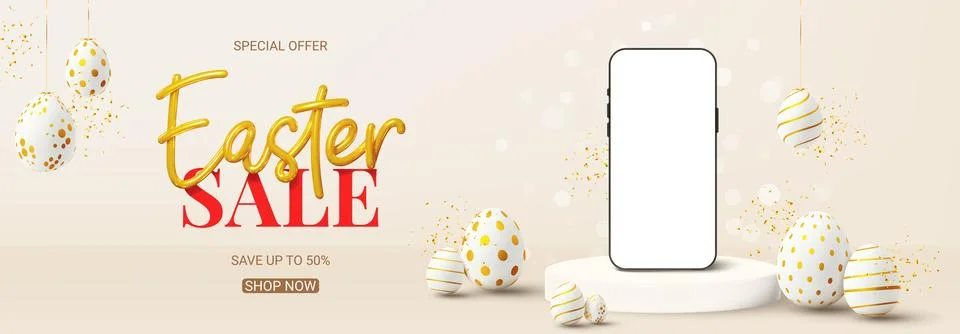 Vector background for Easter sale Stock Illustration
