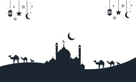 Vector background for eid al-adha celebration Illustrazione stock