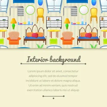 Vector background with elements furniture Stock Illustration