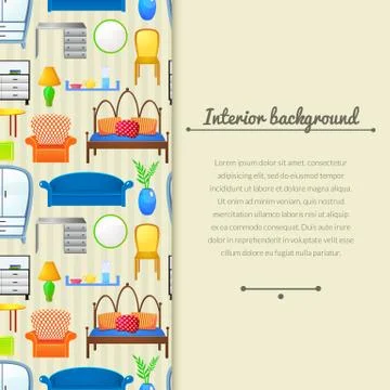Vector background with elements furniture Illustrazione stock